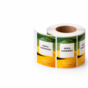 ฉลากกาแฟแบบกำหนดเอง ฉลากกันน้ำสำหรับฝาและด้านข้าง พิมพ์ลายฟอยล์สีทองเมทัลลิก สำหรับบรรจุภัณฑ์หลอด/กระปุกกระดาษแข็ง - Product Image 5