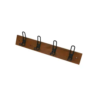 Rustic Coat Rack Wall mounted coat with 4 farmhouse hooks solid pine wood Entryway Bathroom Kitchen hang clothes hat Purse bag