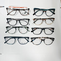 Montures de lunettes optiques en acétate de couleurs mélangées, montures de lunettes de prescription à monture complète, pour hommes et femmes, vente en gros