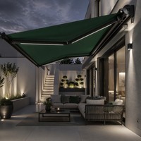 Auvent rétractable coupe-vent fiable, robuste, en aluminium motorisé pour balcon