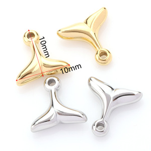 Colgante de acero inoxidable con forma de corazón, rosa y cola de pez para la elaboración de collares, accesorios de joyería chapados en oro y plata H1294 - Product Image 3