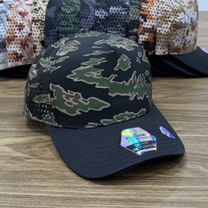 Wholesale Bulk Waterproof Golf <b>Cap</b> Green Tiger Stripe <b>Camo</b> 5-Panel Snapback Hats Perforated Breathable Camouflage for Men - Product Image 4