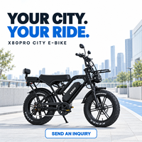 Sepeda Listrik Kota X80PRO Harga Terjangkau 20 Inch 350W E-BIKE 48V 15AH Shimano 7 Speed Sepeda Listrik Ban Lebar