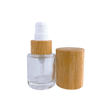 Botol Semprot Kosmetik Kaca Buram dengan Tutup Kayu Bambu, Ukuran Kosong 30ml 50ml 60ml 80ml 100ml, untuk Lotion Semprot Halus