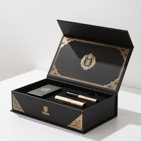 Boîte magnétique personnalisée et boîte cadeau bleue pour ensemble de soins de la peau et emballage de luxe, épaisseur du papier personnalisée