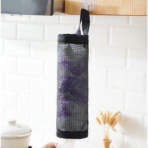 Hanging Trash Bag Holder Nylon Mesh Wall Mount <b>Kitchen</b> Storage Organizer For Garbage Bags 3D Design Transparent With Handle - Product Image 4