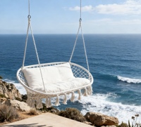 Vente en gros de meubles d'extérieur modernes, chaise suspendue en tissu MACRAME tissé à la main pour 1 personne