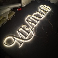 Enseigne commerciale LED personnalisée lumineuse en lettres encastrées en acier inoxydable anodisé et acrylique pour extérieur, vente en gros d'usine pour centre commercial