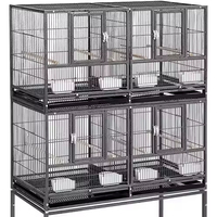 Cage à oiseaux en acier inoxydable noir de grande taille pour ara, cage à oiseaux en métal, volière pour canaris, cages pour animaux de compagnie, jaulas para pajaros