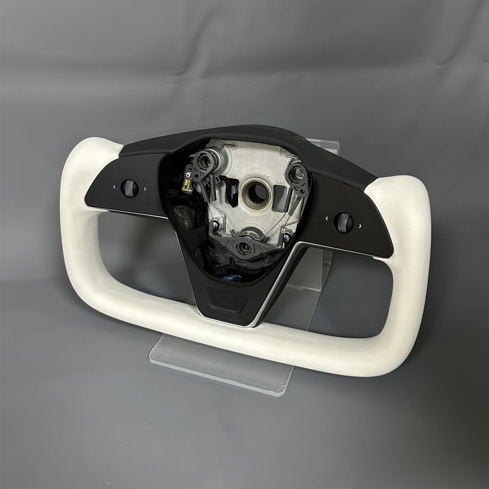 Comfortable Leather Yoke Heated Volant Lenkrad Steering Wheel (Tesla Fitment), photo 5