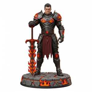 Özel Tasarım <span class=keywords><strong>3D</strong></span> PVC Ateşli Zırh Şövalye Figürü <span class=keywords><strong>Model</strong></span> Heykeli Koleksiyon Masaüstü Süsü - Product Image 6