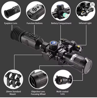 NV003 2-8X 850nm IR NV Lunette de vision nocturne HD Caméra tactique numérique en alliage d'aluminium 7 Crosshir Télescope monoculaire de vision nocturne