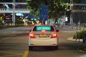 Bảng hiển thị taxi phía sau cửa sổ dẫn quảng cáo hiển thị bảng điều khiển trong suốt đầy đủ màu sắc Wifi & 4G xe thủy tinh P3.1--5.6 trong nhà - Product Image 2