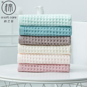 Toalla de Algodón Estilo Waffle, 34x74 cm, Absorbente, Suave, Estilo Japonés, para Hotel, M1095 - Product Image 2