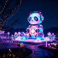 Farbenfrohe Panda-Laternen im China-Chic-Stil, Internet-Trend-IP-Laternen, Huayi-Laternen, Handgefertigt, Wasserdicht, Geeignet für Kulturelle Veranstaltungen