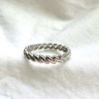 Bague en argent sterling 925 massif torsadée, bague minimaliste empilable en argent massif, bijoux en gros pour femmes et hommes