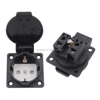 Prise d'extension industrielle étanche IP44 Euro YD-001S en cuivre/nylon avec couvercle 16A 250V AC