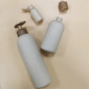 Biodegradable Packaging Cosmetics Straw Wheat Mini Bottle Plastic Shampoo Bottle For Hair Conditioner Travel Size Bottles