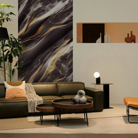 100 pièces MOQ, panneaux muraux décoratifs intérieurs en PVC brillant effet marbre, étanches, à coller, vente en gros