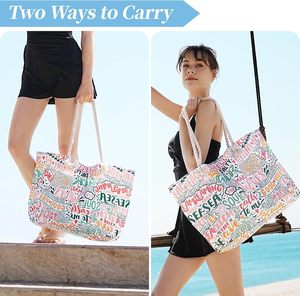 Bolsas de Playa Personalizadas para Mujer, Bolsa de Mano de Gran Capacidad para el Verano con Logotipo, Venta al por Mayor, Reutilizables - Product Image 2