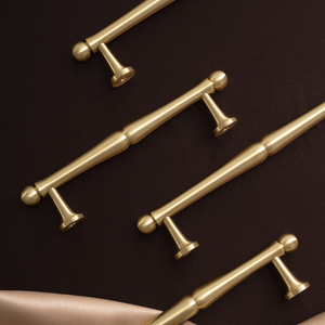 Poignées de meuble en laiton massif doré brossé, poignées de tiroir, boutons pour armoire, cuisine, chambre, meubles, placard - Product Image 3