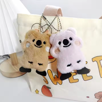 Porte-clés en peluche Kawaii Quokka, animal en peluche souriant et doux, breloque de sac pour filles, cadeau d'anniversaire, accessoires mignons pour sac à dos, poupée