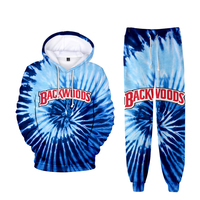 Ensemble de survêtement streetwear d'hiver en coton et polyester, imprimé par sublimation de haute qualité, motif Backwoods Cookie RAW, avec sweat à capuche et pantalon de jogging