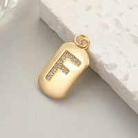 Vente en gros de pendentifs lettres en or massif 14k moissanite a-z 26 lettres pendentifs colliers bijoux pour femmes