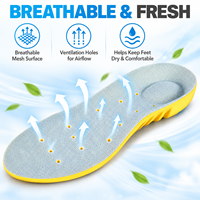 Semelles intérieures sportives en PU pour hommes et femmes, inserts de chaussures amortissants avec soutien de la voûte plantaire pour le soulagement de la fasciite plantaire et de la douleur au talon