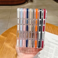 Coque de téléphone à rayures ondulées, cadre d'objectif orné de diamants, protection transparente antichoc pour iPhone 18 17 16Pro
