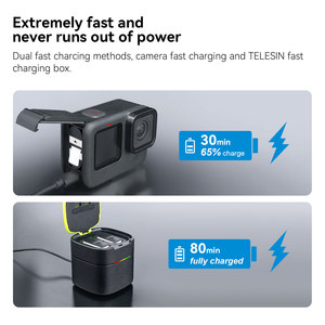 Batterie au lithium à charge rapide Telesin High Performance Rechargeable Stamina pour batterie d'appareils <span class=keywords><strong>photo</strong></span> 9/10/11/12 - Product Image 5