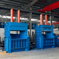Presse à balles verticale multi-usages à double cylindre pour déchets métalliques, plastiques, papier et textiles, disponible pour commande en gros