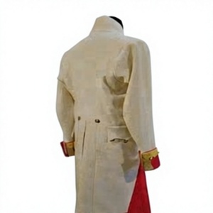 Manteau d'hiver vintage pour homme en laine polaire longue, col montant, simple boutonnage, tricoté, avec logo personnalisé - Product Image 5