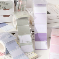 Notes autocollantes à tirette Petites notes autocollantes de style littéraire frais en boîte Bloc-notes de message en papier kraft en boîte
