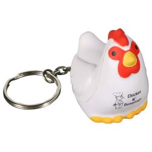 Porte-clés anti-stress personnalisé en forme de poulet, en PU, cadeau promotionnel, publicité avicole à presser - Product Image 1