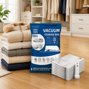 Ensemble de sacs de rangement sous vide multi-tailles, sacs de compression réutilisables pour économiser de l'espace avec pompe manuelle pour l'organisation de la maison, vente en gros - Product Image 1