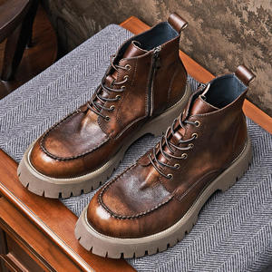 2026 Men's Leather <b>Boots</b> Fashionable Cowhide Colored Leather <b>Boots</b> - High-Quality <b>Boots</b> with Increased Height men's chukka <b>boots</b> - Product Image 5