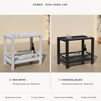 OSMEN DIVA Handcar avec table de rangement multifonctionnelle en aluminium pour l'extérieur Patio