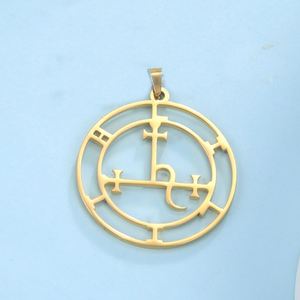 Colgante con Sello de Lilith de Myshape, Sello Demoníaco de Salomón, Amuleto Pagano de Marbas, Mitología, Dijes de Acero Inoxidable para la Creación de Joyas - Product Image 4