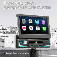 BQCC D6021A Navigateur GPS de voiture à écran IPS de 6.86 pouces Android 13 WIFI FM RDS ASP sans fil Carplay USP TYPE-C pour autos motos