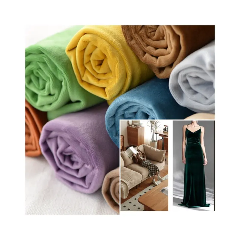 100% Polyester Hà Lan Nhung Vải Phụ Nữ Buổi Tối Ăn Mặc Gối Bìa Sofa Bìa Nhung Vải Mùa Đông Váy Vải