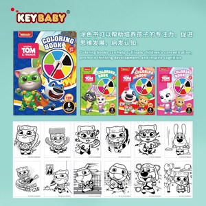 Libro para Colorear del Gato Parlante <span class=keywords><strong>Tom</strong></span> de Keybaby para Niños con 6 Colores, Placa de Pintura y Pincel, Servicio de Impresión de Libros - Product Image 3