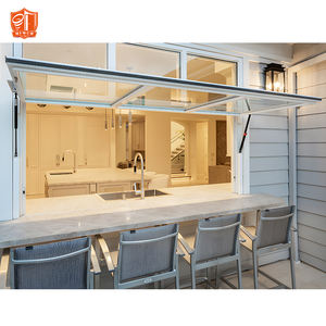 Fenêtre rabattable de bar de cuisine <span class=keywords><strong>au</strong></span> design moderne et <span class=keywords><strong>simple</strong></span> cadre en alliage d'aluminium jambe de force à gaz qui traverse la fenêtre - Product Image 4