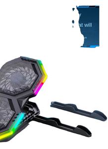 <span class=keywords><strong>Refroidisseur</strong></span> d'ordinateur <span class=keywords><strong>portable</strong></span> à 6 ventilateurs, nouveau, fabriqué en aluminium, avec support de jeu RGB, réglable, <span class=keywords><strong>bon</strong></span> prix, sortie d'usine - Product Image 2