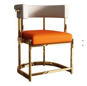 Modern Leather Metal Frame Dining Chaise Restaurant Cafe Dining Room <b>Table</b> and Chair Sets Eco-Friendly - Product Image 2
