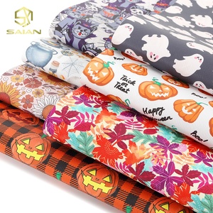 ม้วนหนังเทียมสำหรับทำต่างหู DIY กระเป๋าถืองานประดิษฐ์ทำมือองค์ประกอบการพิมพ์ลายฟักทองผีดอกไม้ - Product Image 4