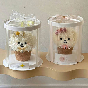 Coffret cadeau chiot meilleurs amis Roses éternelles haut de gamme vraies fleurs préservées pour cadeau d'anniversaire fête des enfants 61 Roses - Product Image 1