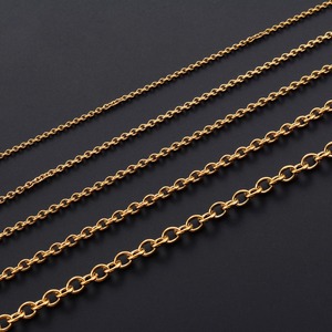 Collier classique en acier inoxydable plaqué or, chaîne à maillons Rolo, collier minimaliste pour homme et femme, bijoux en métal, cadeau - Product Image 3