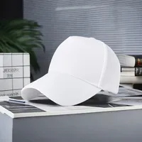 Gorra Trucker Blanca, Gorra de Béisbol con Malla Trasera y Visera Curva, Gorra de 5 Paneles con Frente de Espuma Transpirable, Venta al por Mayor para Hombres y Mujeres