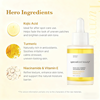Sérum Clarifiant et Équilibrant à l'Acide Kojique et au Curcuma, Sérum Anti-âge à la Niacinamide pour l'Hydratation et le Soutien de la Barrière Cutanée